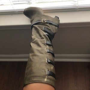 Buckle Knee High Boots